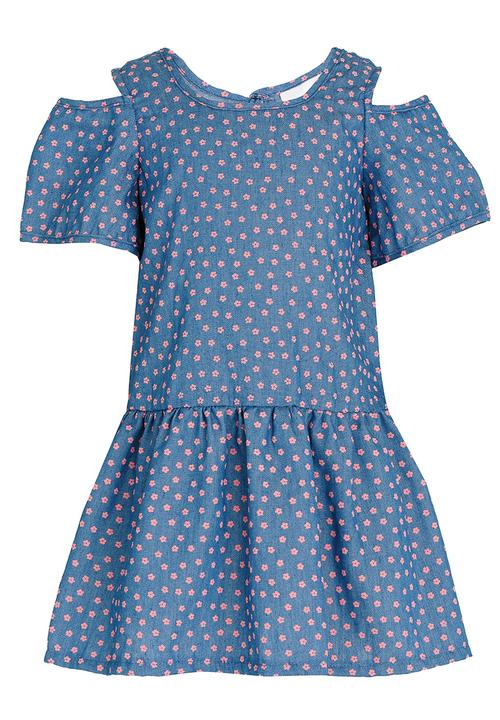 See-Saw - Printed Chambray Dress Multi-colour