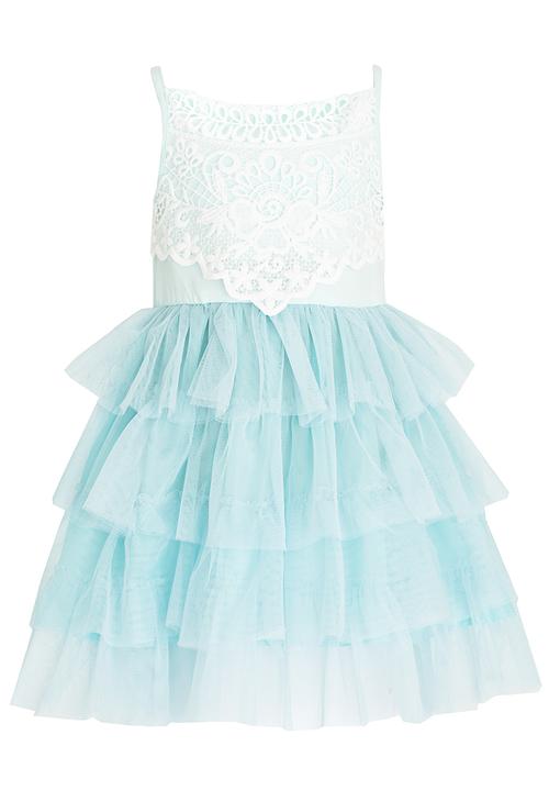 Pop Candy - Tulle and Lace Combo Dress Aqua
