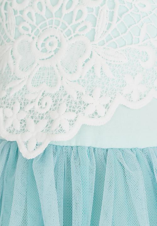 Pop Candy - Tulle and Lace Combo Dress Aqua