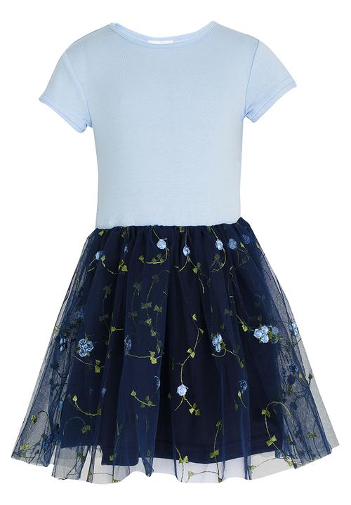 See-Saw - Embroidered Mesh Combo Dress Navy