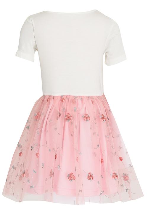 See-Saw - Embroidered Mesh Combo Dress Mid Pink