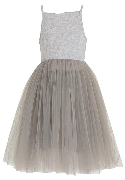 Pop Candy - Girls Tulle Combo Dress Grey