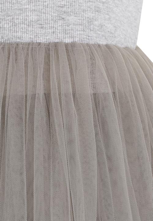 Pop Candy - Girls Tulle Combo Dress Grey