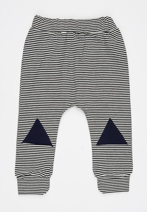 Pop Candy - Joggers with Patch Detail Black and White