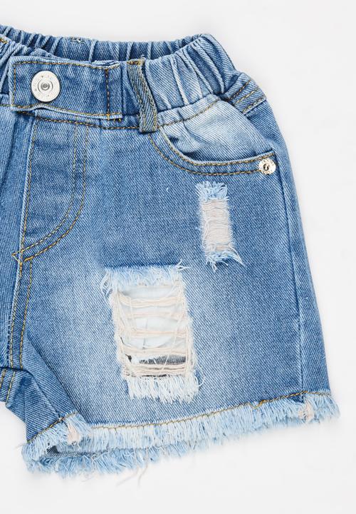 Pop Candy - Girls Denim Shorts Blue