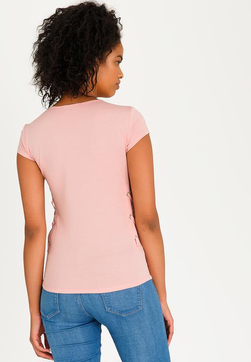 SISSY BOY - Tele Lace-up Tee Pale Pink