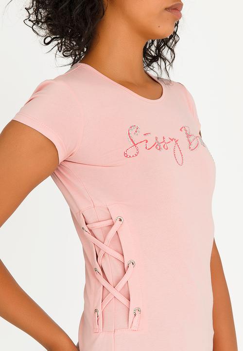 SISSY BOY - Tele Lace-up Tee Pale Pink