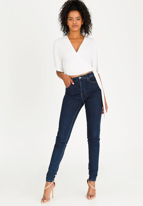 SISSY BOY - Tie Detail Crop Top Off White
