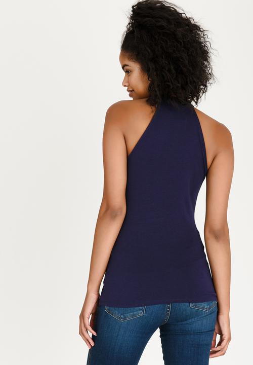 GUESS - Elyza Mock Tie Detail Top Navy