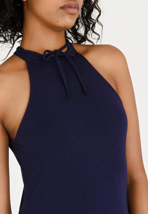 GUESS - Elyza Mock Tie Detail Top Navy