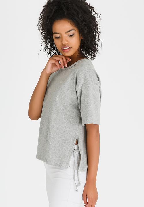 c(inch) - Side Tie T-shirt Grey