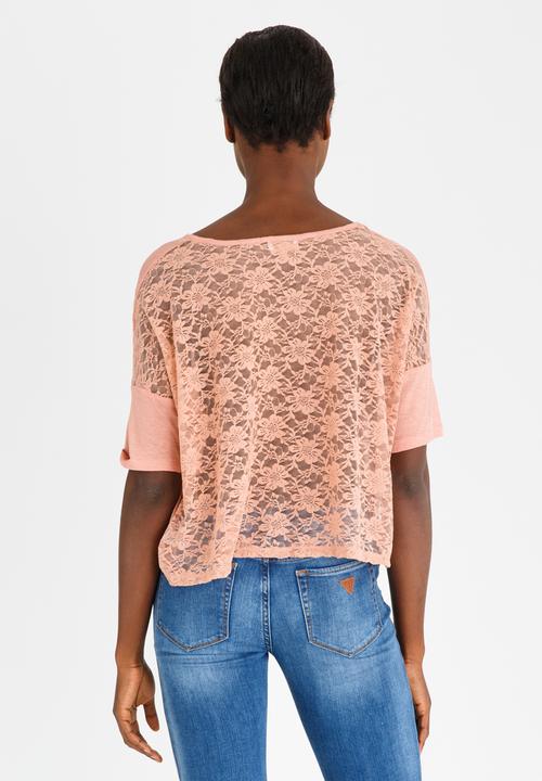 edit - Lace Detail Top Mid Pink