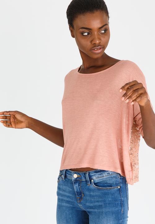 edit - Lace Detail Top Mid Pink