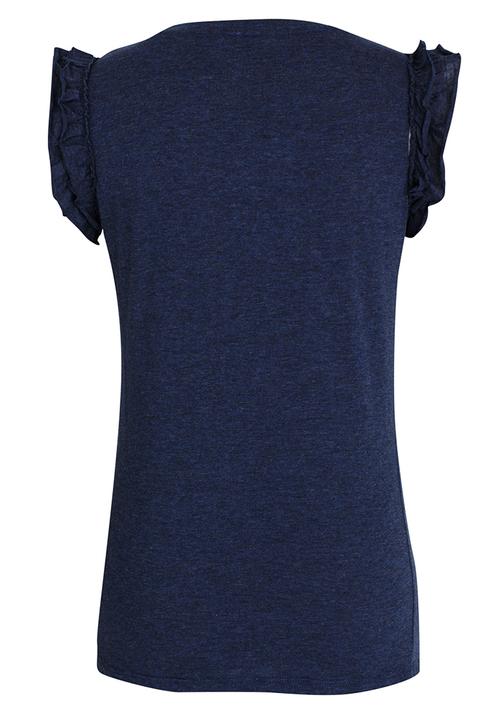 Name It - Sleeveless Frill Detail Top Dark Blue