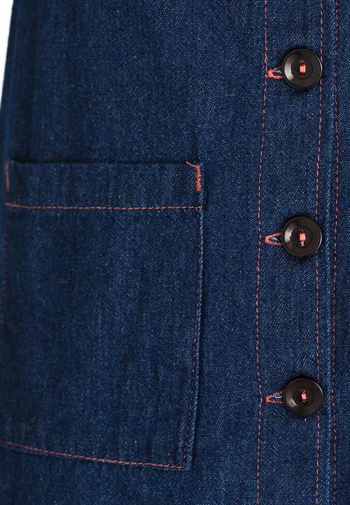 Twin Clothing - Shirt Dress Dark Blue