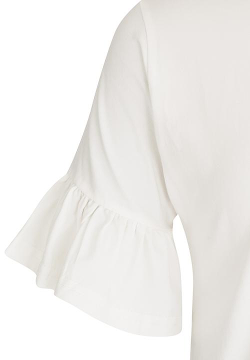 Pop Candy - Girls Frill Top White