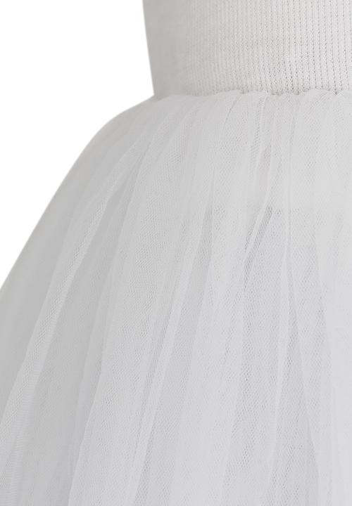 Pop Candy - Girls Tulle Combo Dress White