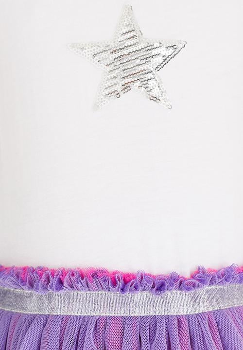 See-Saw - Tiered Mesh Dress Multi-colour