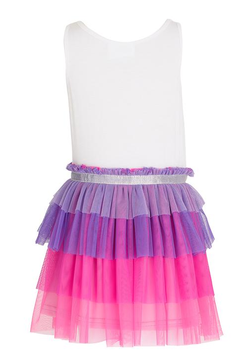 See-Saw - Tiered Mesh Dress Multi-colour