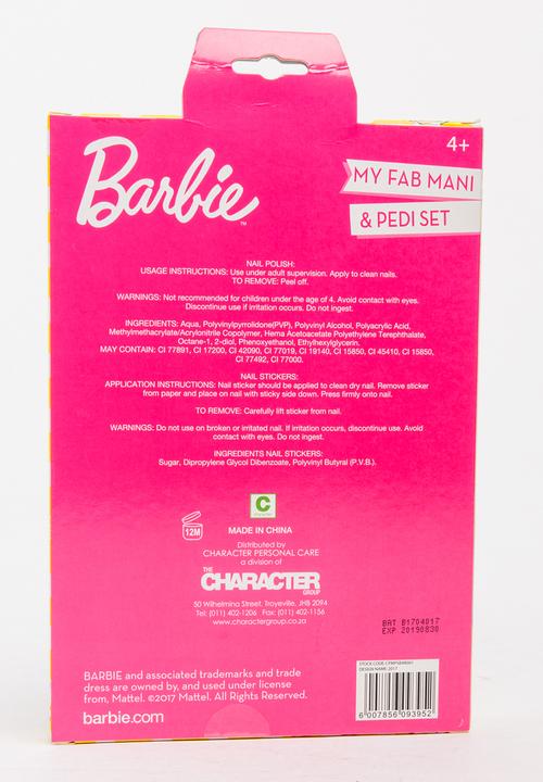 Character Fashion - Barbie Mani & Pedi Set Multi-colour
