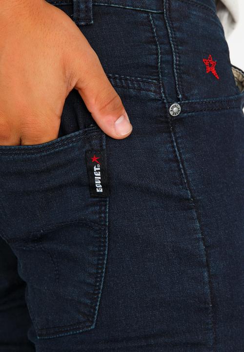 SOVIET - Wolfsburg Slim Leg Knitted Jolt Denim Blue