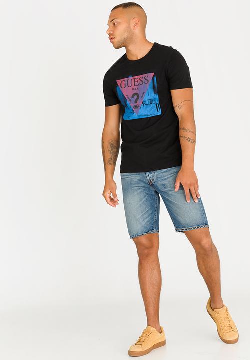 GUESS - Basic Pop Colour Logo Crew Tee Black