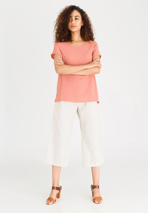 edit - Easy Fit Short Sleeve Blouse Peach