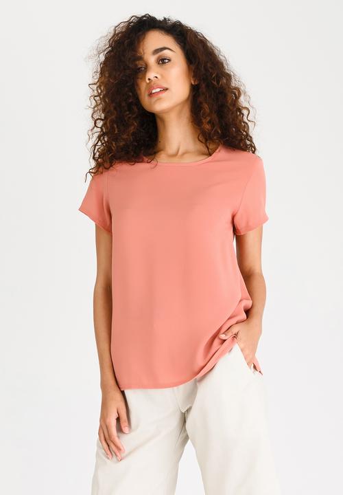 edit - Easy Fit Short Sleeve Blouse Peach