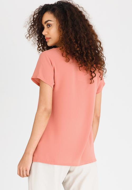 edit - Easy Fit Short Sleeve Blouse Peach