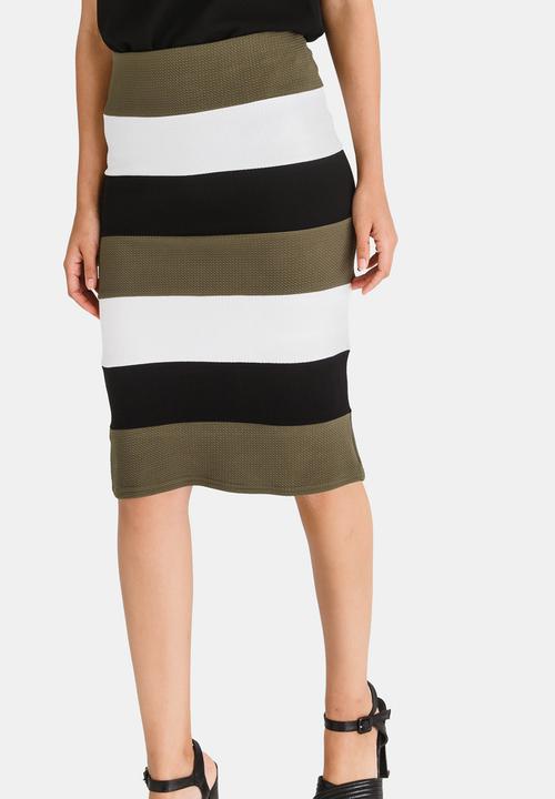 edit - Column Knit Skirt Khaki Green