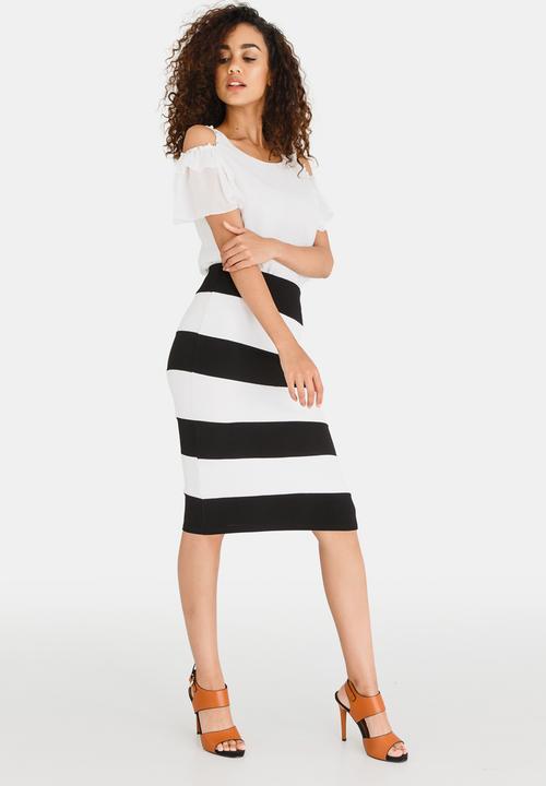edit - Column Knit Skirt Black and White