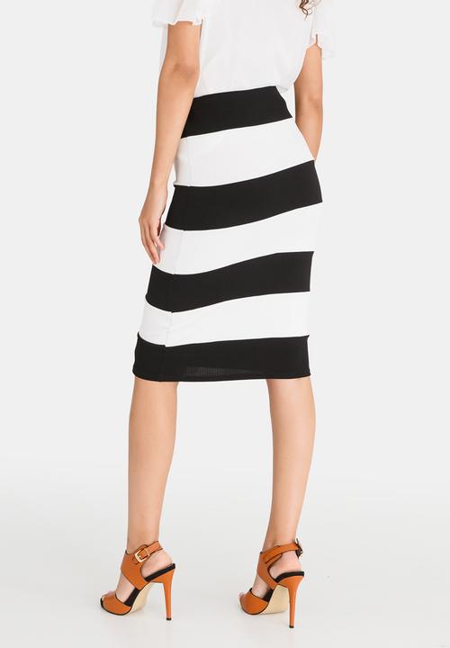 edit - Column Knit Skirt Black and White