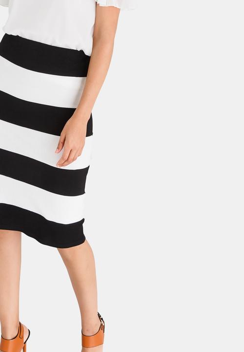 edit - Column Knit Skirt Black and White
