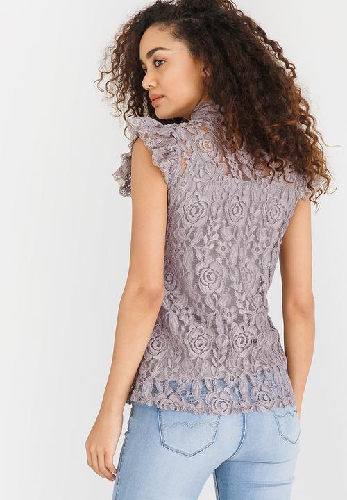 edit - Lace Top with Inner Cami Taupe
