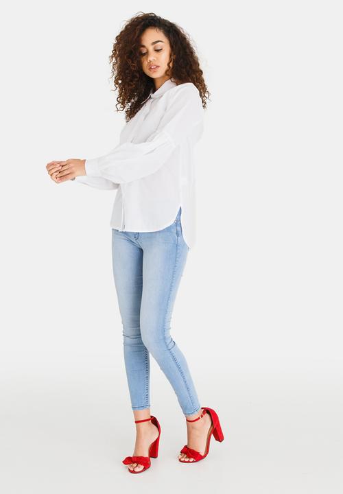 edit - Longsleeve Shirt with Sleeve Detail White
