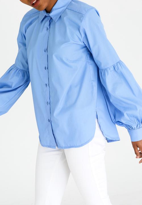 edit - Longsleeve Shirt with Sleeve Detail Pale Blue