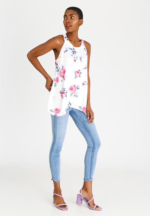 edit - Knit Racer Back Top Multi-colour