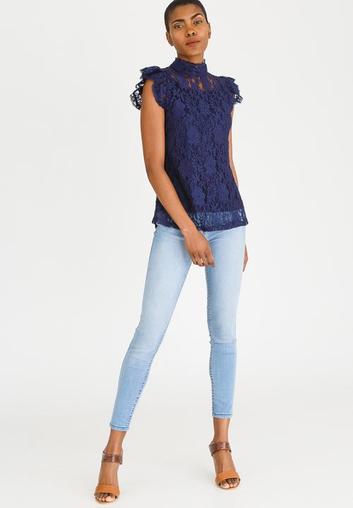 edit - Lace Top with Inner Cami Navy