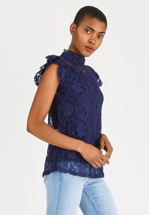edit - Lace Top with Inner Cami Navy