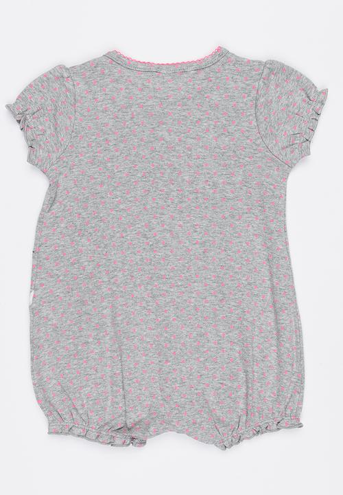 Pop Candy - Kitty Applique Romper Grey