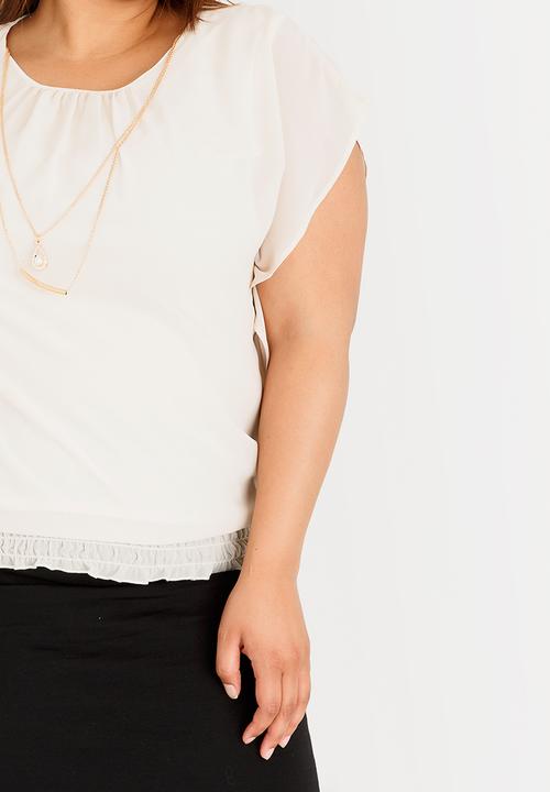 edit Plus - Blouse with Chain Detail Cream