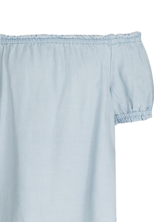 Name It - Bardot Blouse Pale Blue