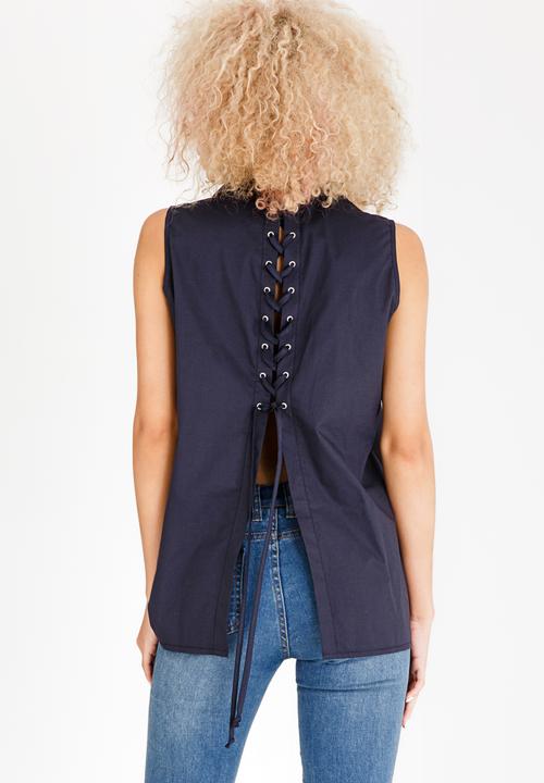 STYLE REPUBLIC - Lace-up Shirt Navy