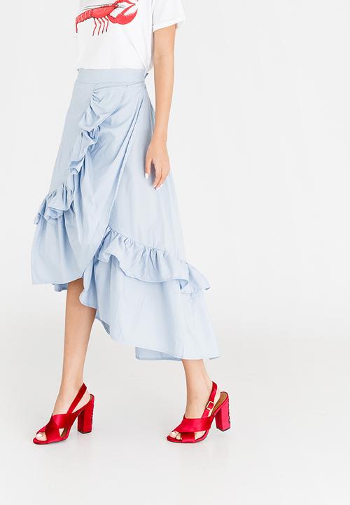 STYLE REPUBLIC - High Low Frill Skirt Pale Blue