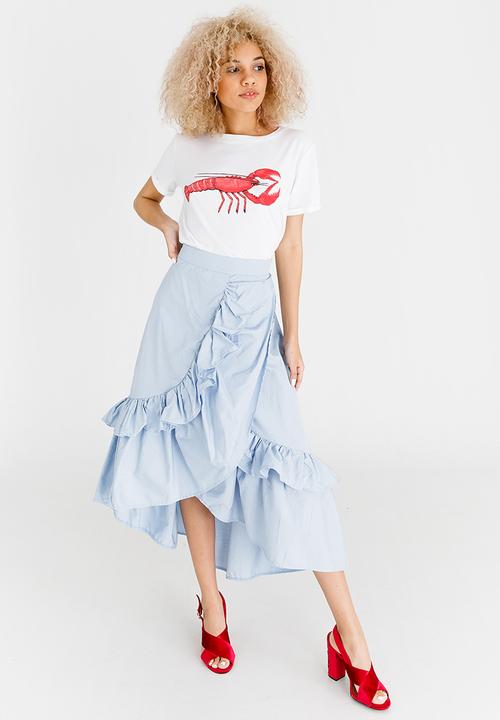 STYLE REPUBLIC - High Low Frill Skirt Pale Blue