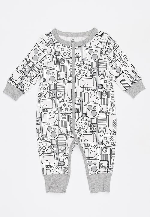 Pop Candy - Printed Sleepsuit Grey