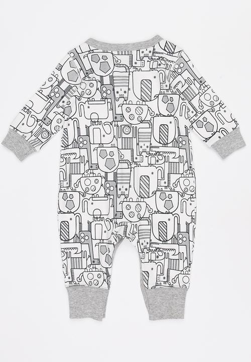 Pop Candy - Printed Sleepsuit Grey