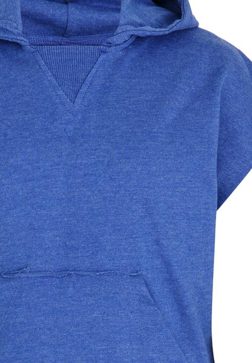 Name It - Cropped Sleeveless Hoodie Blue