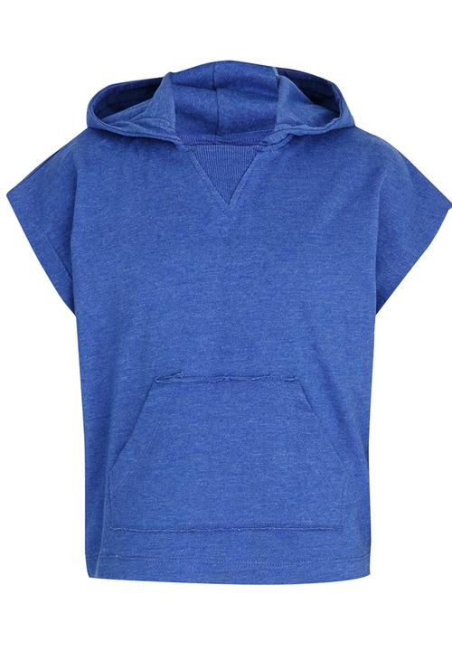 Name It - Cropped Sleeveless Hoodie Blue
