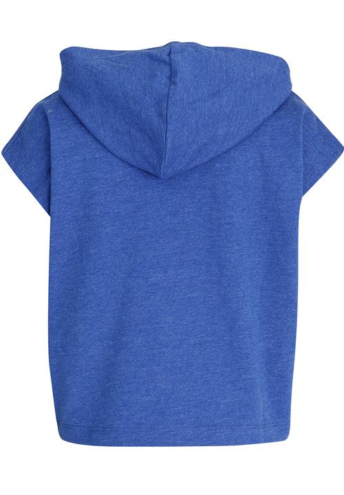 Name It - Cropped Sleeveless Hoodie Blue
